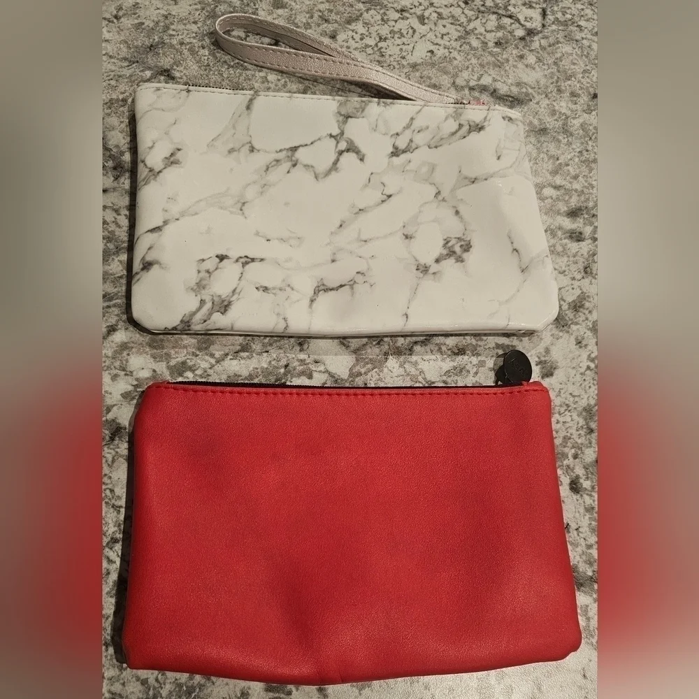 3-pk Ipsy Glam Bags - white and red